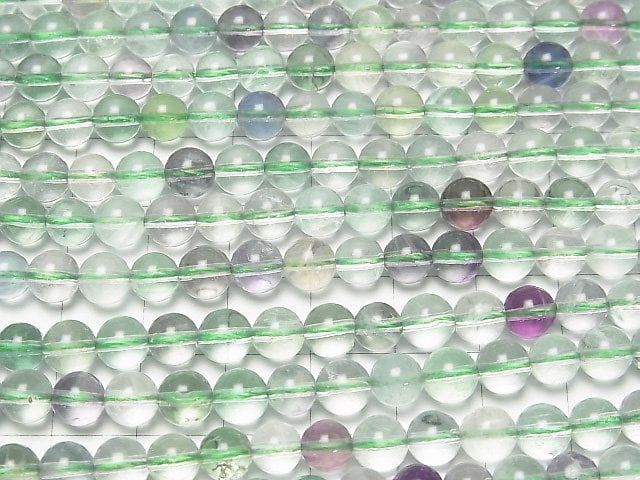 [Video] Multi-color Fluorite AAA- Round 6mm 1strand beads (aprx.15inch/37cm)