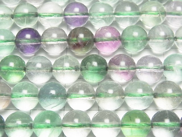 [Video] Multi color Fluorite AA++ Round 8mm 1strand beads (aprx.15inch/37cm)