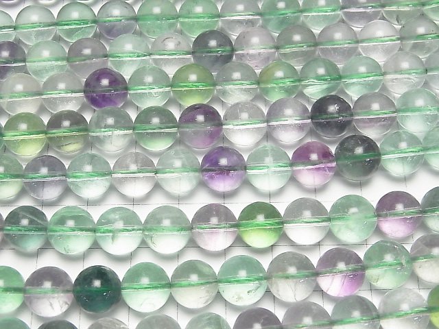 [Video] Multi color Fluorite AA++ Round 10mm 1strand beads (aprx.15inch/36cm)