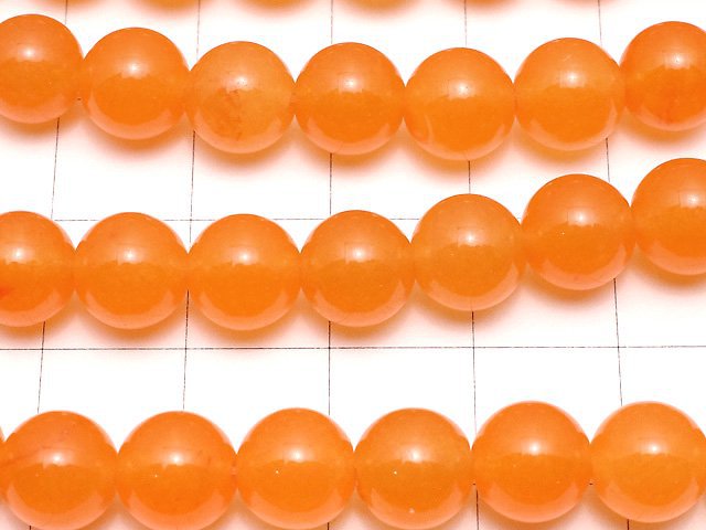 Orange Jade Round 8mm 1strand beads (aprx.15inch/36cm)