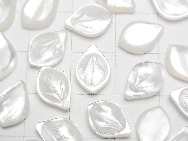 [Video] High Quality White Shell (Silver-lip Oyster) AAA Flower (Petal) 12x8mm 2pcs