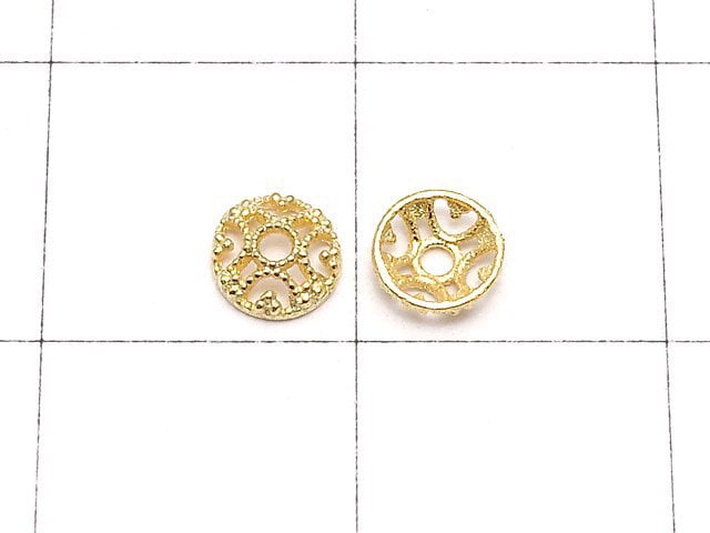 [Video]Silver925 Bead Cap 4x4x1.5mm 18KGP 10pcs