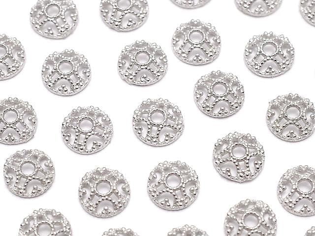 [Video] Silver925 Bead Caps 4x4x1.5mm Rhodium Plated 10pcs