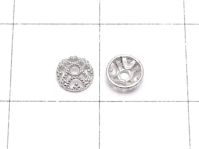 [Video]Silver925 Bead Cap 4x4x1.5mm Rhodium Plated 10pcs