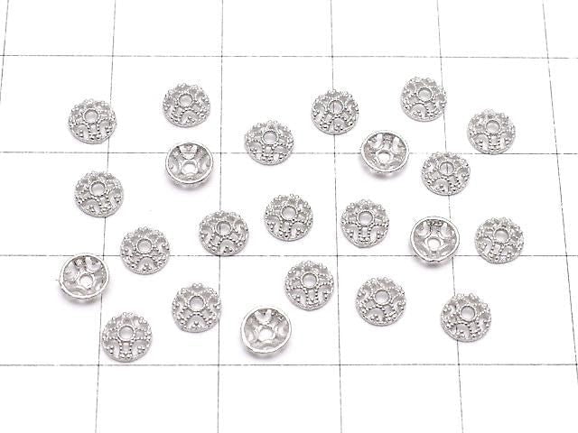 [Video] Silver925 Bead Caps 4x4x1.5mm Rhodium Plated 10pcs