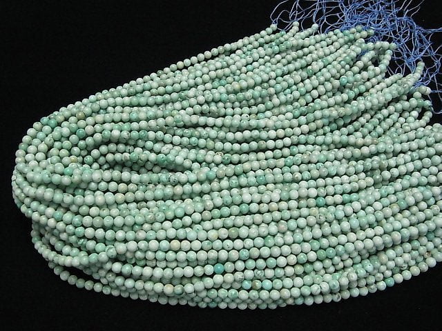 [Video] Peru Chrysocolla AA+ Round 4mm 1strand beads (aprx.15inch/37cm)