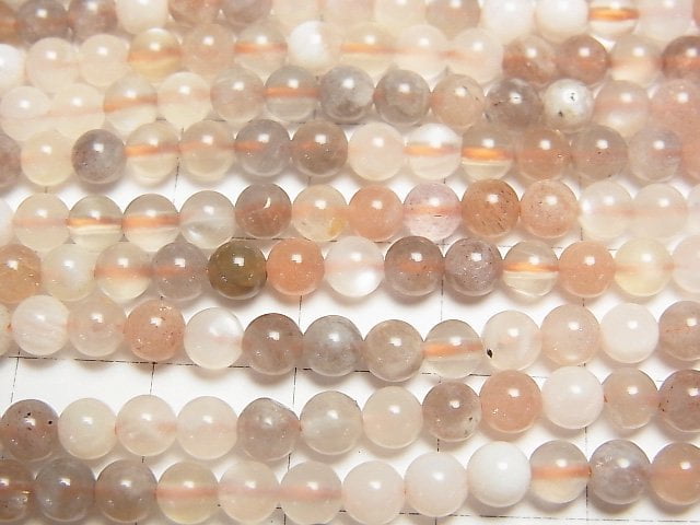 [Video] Multi color Moonstone AA Round 4mm 1strand beads (aprx.15inch/38cm)