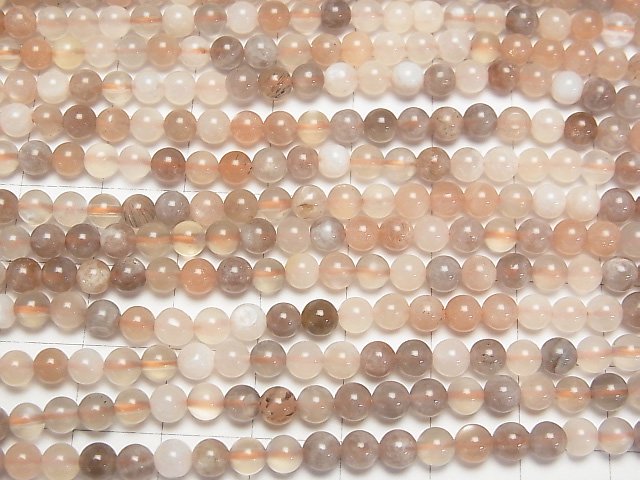 [Video] Multi color Moonstone AA Round 4mm 1strand beads (aprx.15inch/38cm)