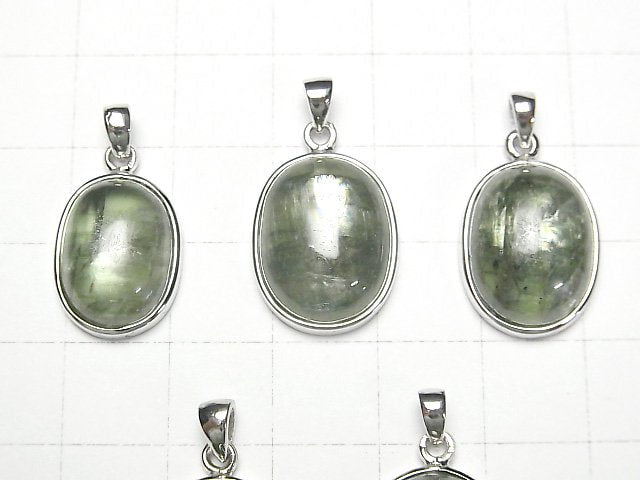 [Video] Green Kyanite AAA Oval Pendant 17x13x6mm Silver925 1pc