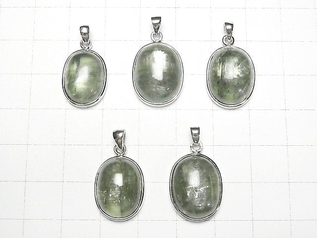 [Video] Green Kyanite AAA Oval Pendant 17x13x6mm Silver925 1pc