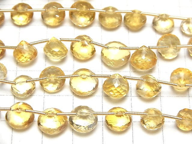 [Video]High Quality Citrine AAA- Onion Faceted Briolette half or 1strand (16pcs)