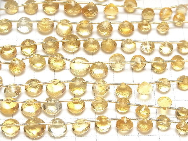 [Video]High Quality Citrine AAA- Onion Faceted Briolette half or 1strand (16pcs)
