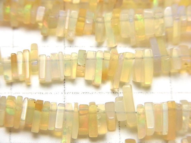 [Video] Ethiopian Opal AA+ Rectangle Rondelle (disc) half or 1strand beads (aprx.7inch/18cm)