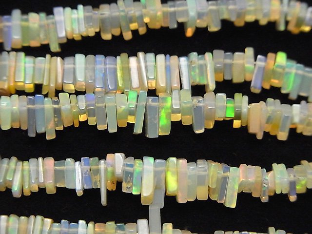 [Video] Ethiopian Opal AA+ Rectangle Rondelle (disc) half or 1strand beads (aprx.7inch/18cm)