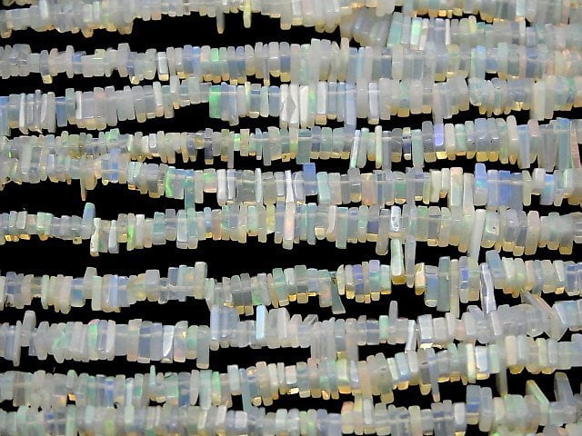 [Video] Ethiopian Opal AA+ Rectangle Rondelle (disc) half or 1strand beads (aprx.7inch/18cm)