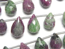 [Video]Ruby Inzoisite Drop Faceted Briolette half or 1strand (14pcs)