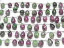 [Video]Ruby Inzoisite Drop Faceted Briolette half or 1strand (14pcs)