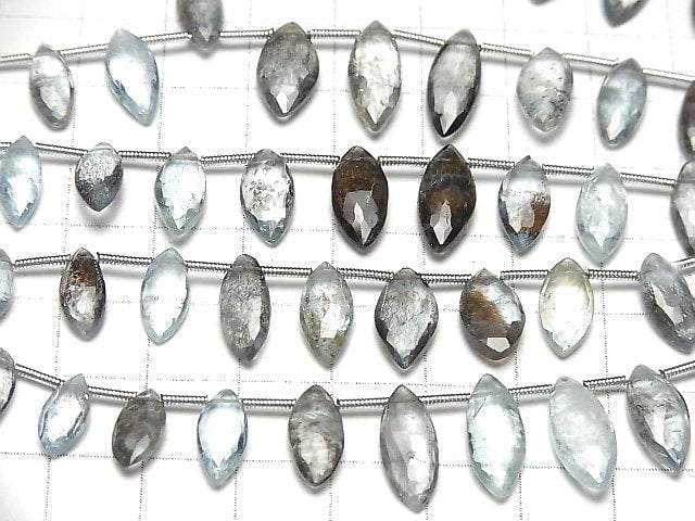 [Video] High Quality Moss Aquamarine AAA- Marquise Faceted Briolette half or 1strand (18pcs)