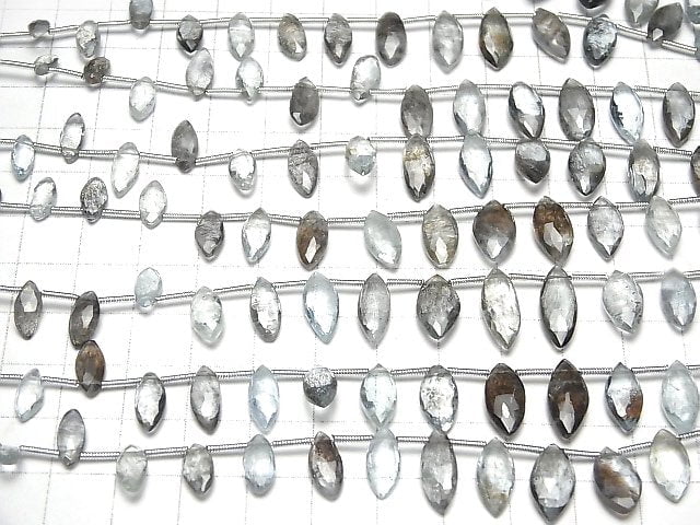 [Video] High Quality Moss Aquamarine AAA- Marquise Faceted Briolette half or 1strand (18pcs)