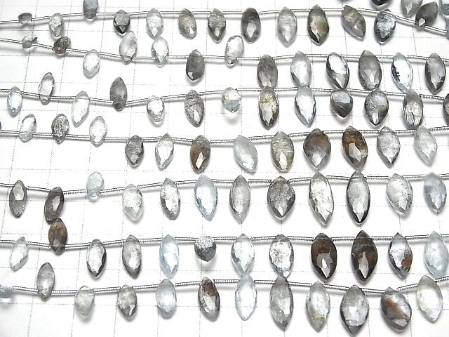 [Video] High Quality Moss Aquamarine AAA- Marquise Faceted Briolette half or 1strand (18pcs)