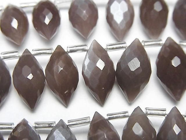 [Video]High Quality Chocolate Moonstone AAA- Marquise Rice Faceted Briolette half or 1strand (22pcs)