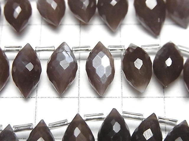 [Video]High Quality Chocolate Moonstone AAA- Marquise Rice Faceted Briolette half or 1strand (22pcs)