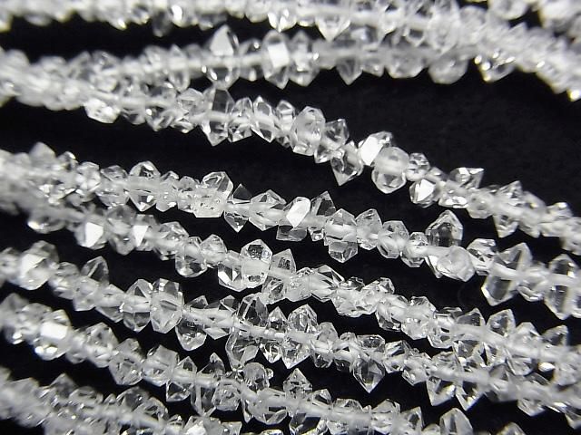 [Video] Afghanistan Double Point Crystal 1 Strand Beads (approx. 15 inches/36 cm)