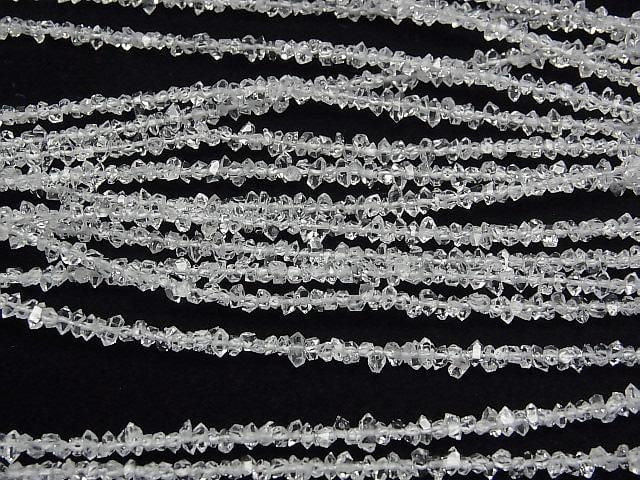 [Video] Afghanistan Double Point Crystal 1 Strand Beads (approx. 15 inches/36 cm)