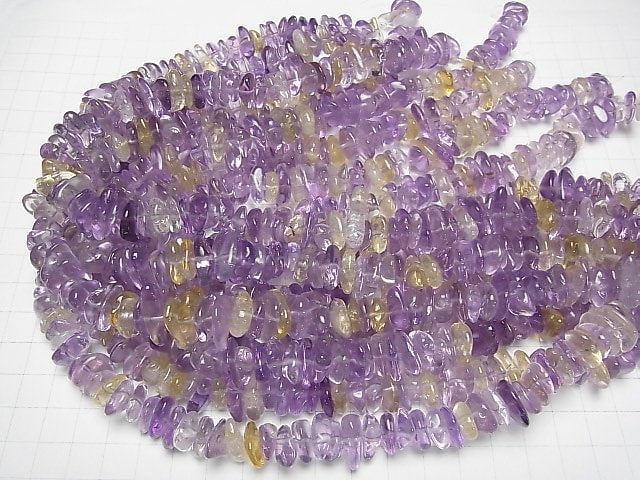 [Video]Amethyst xCitrine AA++ Small Nugget (Chips) 1strand beads (aprx.15inch/38cm)