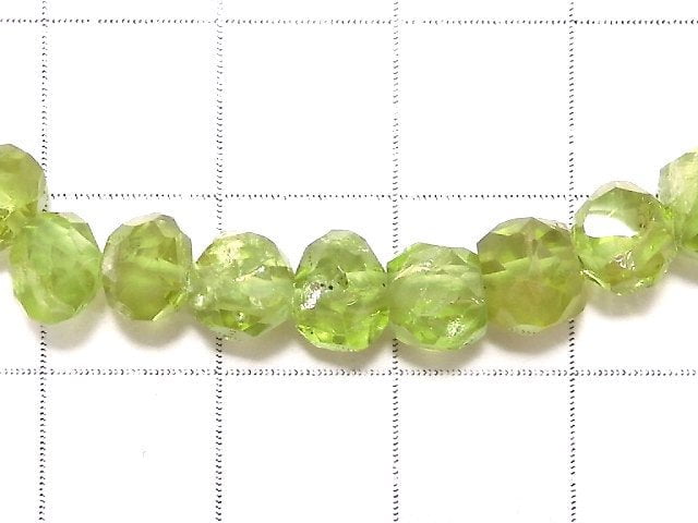 [Video][One of a kind] High Quality Peridot AAA- Faceted Nugget Bracelet NO.16