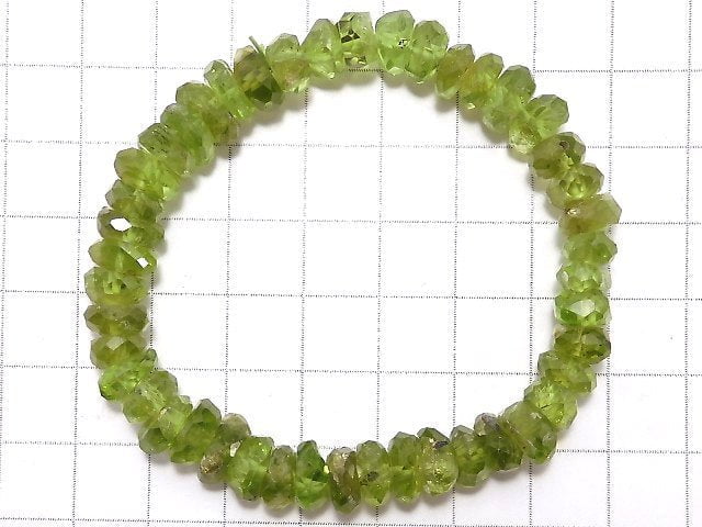 [Video][One of a kind] High Quality Peridot AAA- Faceted Nugget Bracelet NO.29