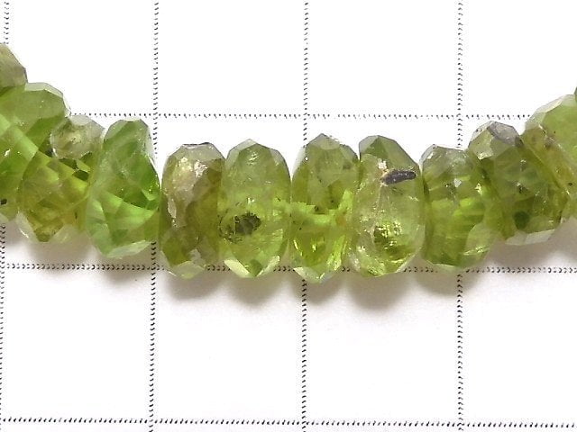 [Video][One of a kind] High Quality Peridot AAA- Faceted Nugget Bracelet NO.29