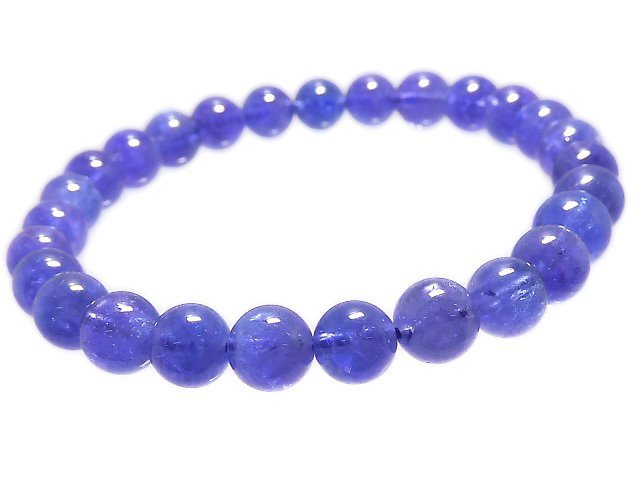 [Video][One of a kind] High Quality Tanzanite AAA+ Round 6.5mm Bracelet NO.1