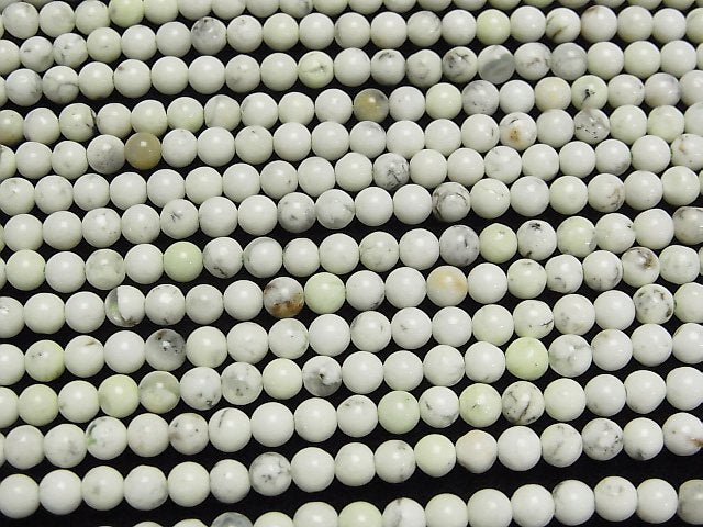 [Video] Lemon Chrysoprase Round 4mm 1strand beads (aprx.15inch/38cm)