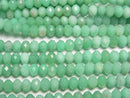 [Video]High Quality! Chrysoprase AA++ Faceted Button Rondelle 4x4x3mm half or 1strand beads (aprx.15inch/37cm)