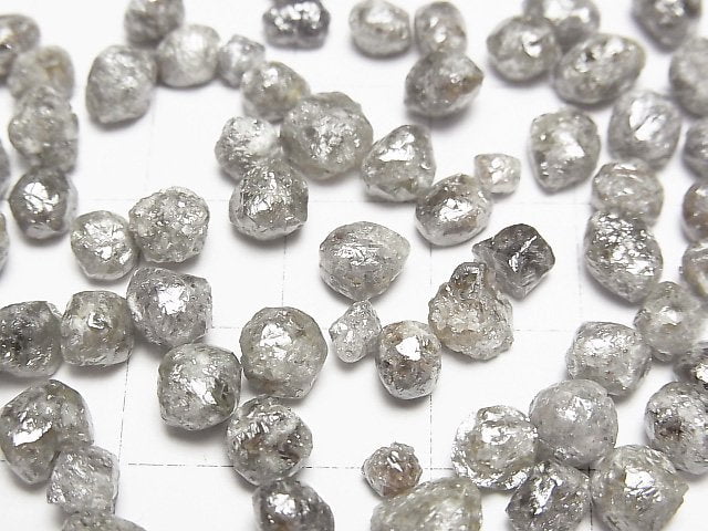 [Video] Gray-Off White Diamond Loose stone Rough Nugget 5pcs