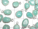 [Video]Amazonite AA++ Bezel Setting Freeform Rose Cut [One Side] Silver925 3pcs