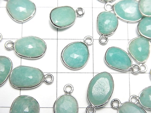 [Video]Amazonite AA++ Bezel Setting Freeform Rose Cut [One Side] Silver925 3pcs