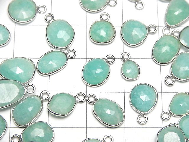 [Video]Amazonite AA++ Bezel Setting Freeform Rose Cut [One Side] Silver925 3pcs