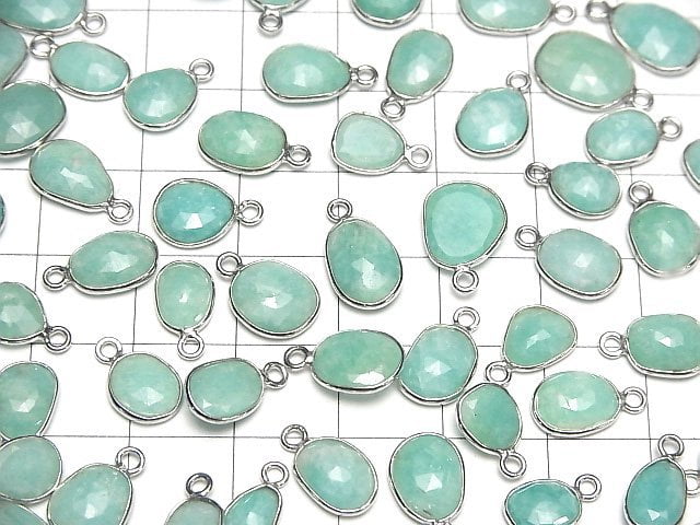 [Video]Amazonite AA++ Bezel Setting Freeform Rose Cut [One Side] Silver925 3pcs