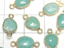 [Video]Amazonite AA++ Bezel Setting Free Form Rose Cut [Both Side] 18KGP 3pcs