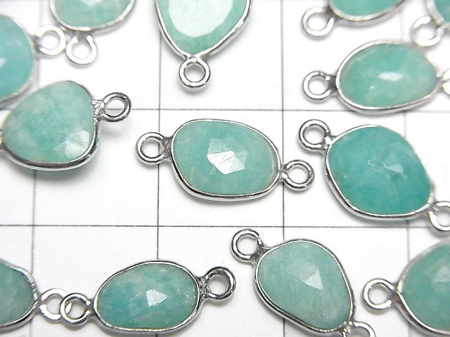 [Video]Amazonite AA++ Bezel Setting Freeform Rose Cut [Both Side] Silver925 3pcs