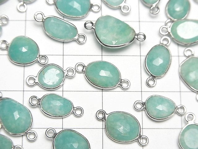 [Video]Amazonite AA++ Bezel Setting Freeform Rose Cut [Both Side] Silver925 3pcs