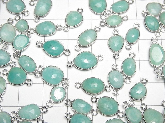 [Video]Amazonite AA++ Bezel Setting Freeform Rose Cut [Both Side] Silver925 3pcs