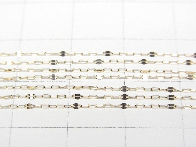 [Video][18K Yellow Gold]Long and Short Chain (Flat) [40cm]Necklace Approx 1mm width 1pc