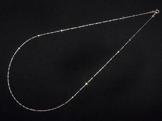 [Video] [18K Yellow Gold] Long and Short Chain (Flat) [40cm] Necklace Approx. 1mm Wide 1pc
