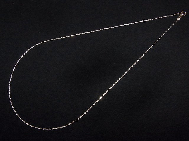 [Video][18K Yellow Gold]Long and Short Chain (Flat) [40cm]Necklace Approx 1mm width 1pc