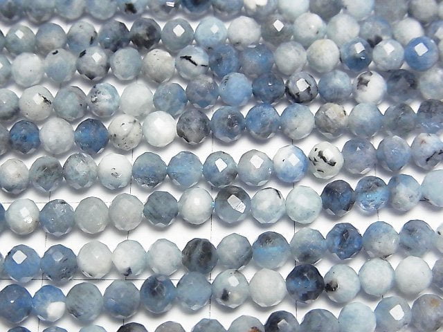 [Video] High Quality! Deep Blue Aquamarine AA+ Faceted Round 4.5mm 1strand beads (aprx.15inch/37cm)