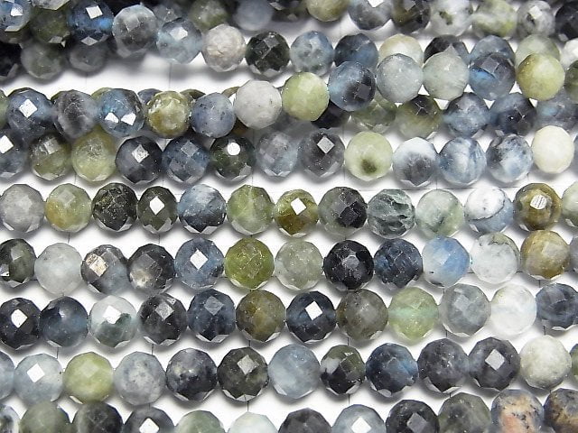 [Video] High Quality! Deep Blue Aquamarine AA+ Faceted Round 5.5mm 1strand beads (aprx.15inch/37cm)