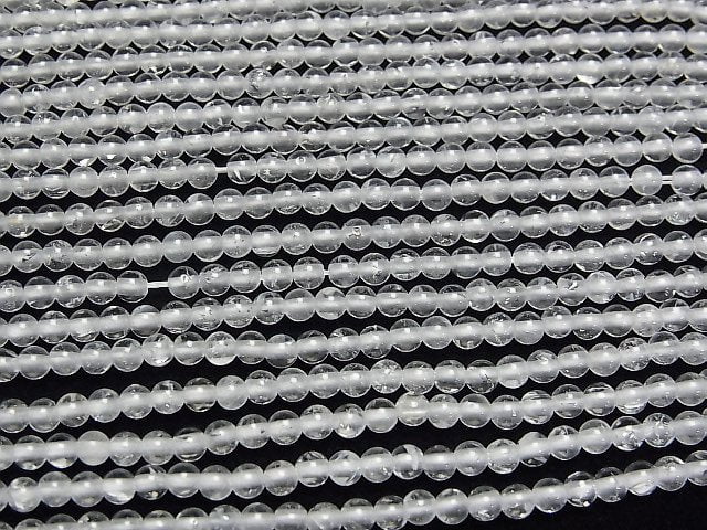 [Video] Natural White Topaz AA++ Round 3mm 1strand beads (aprx.15inch/38cm)